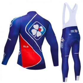 Tenue Cycliste Manches Longues et Collant à Bretelles 2018 FDJ N002